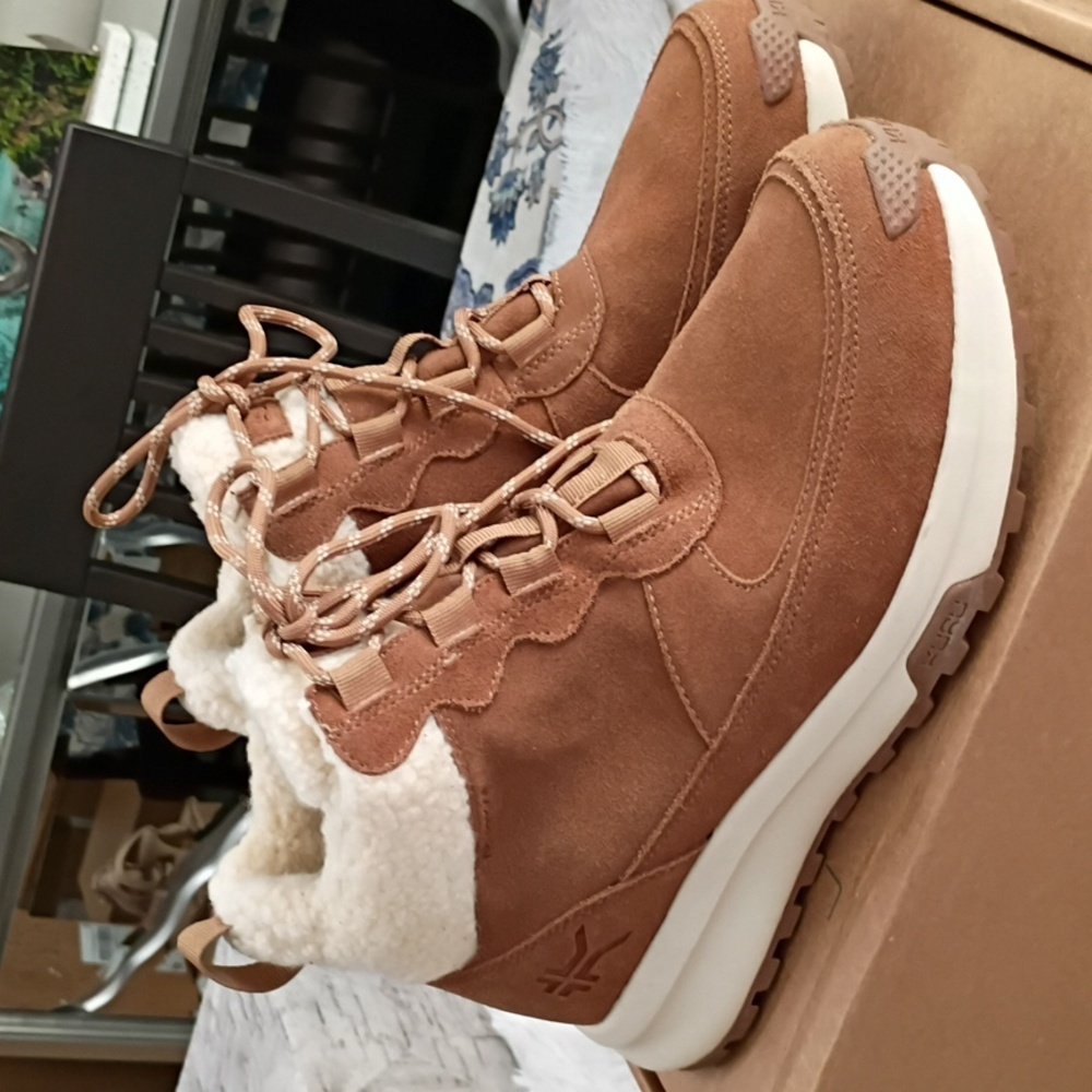 New KURU Cloud Atom Lumi Brown Waterproof Leather Ankle Boots, Plantar Fascitis
